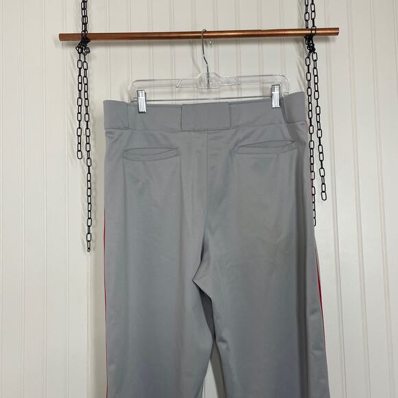 NIKE Men’s Vapor Select High Piped Baseball Pants Size L Gray & Red Softball - Picture 4 of 7